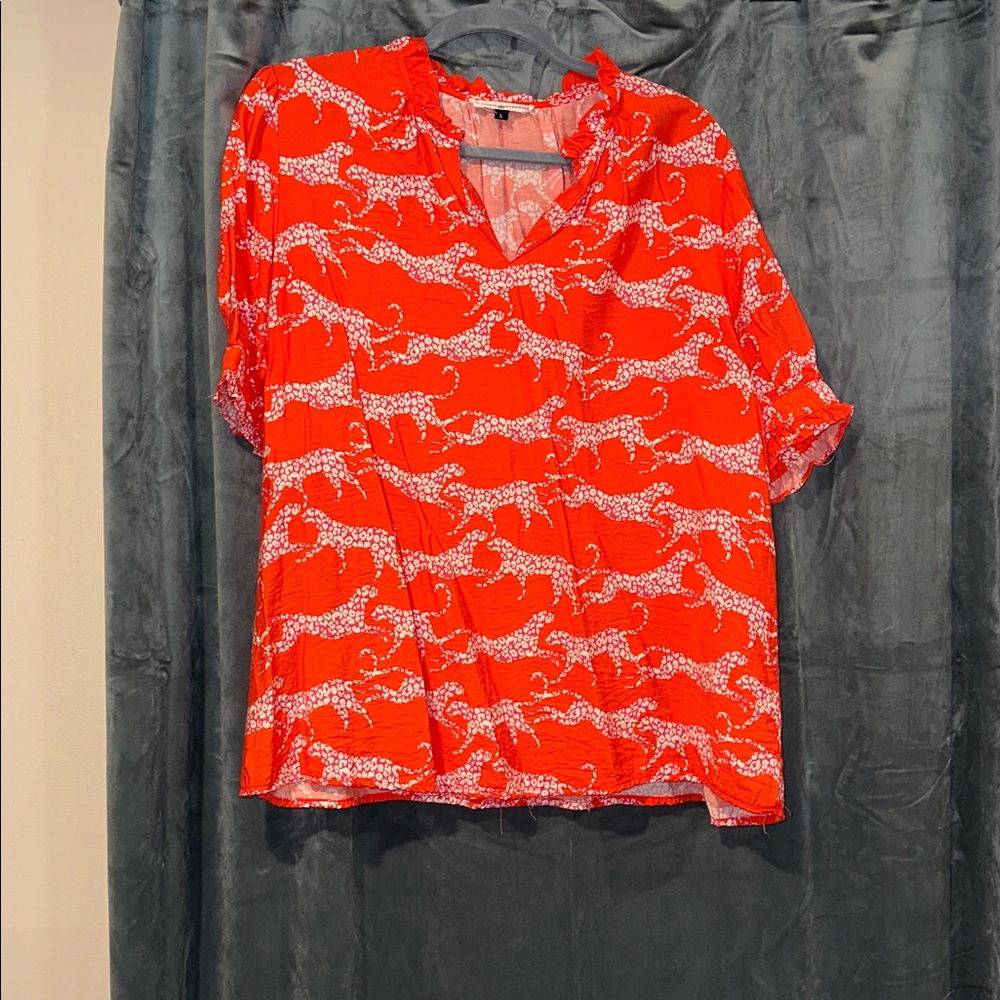 Michelle McDowell tiger print shirt